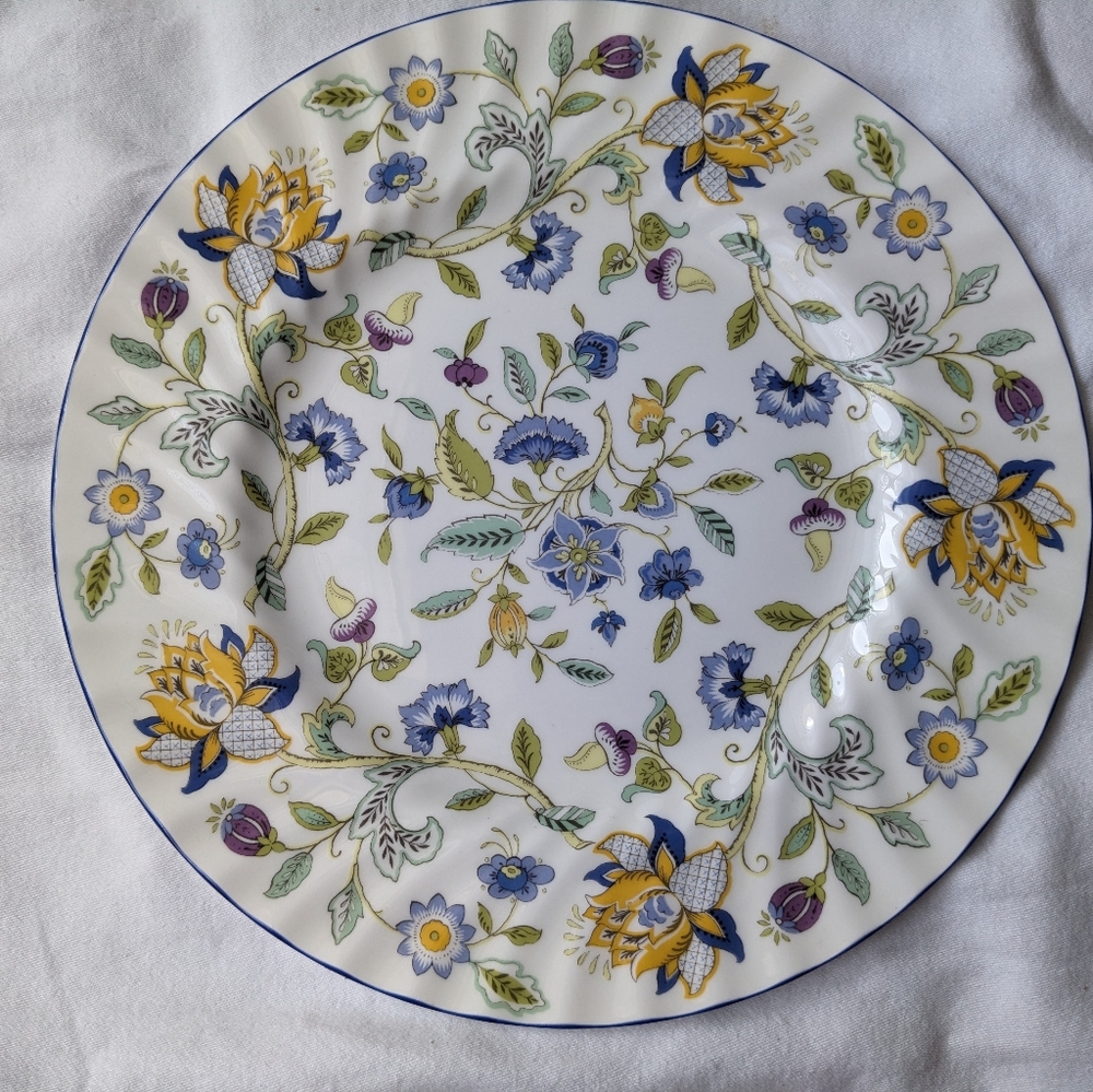 Minton Haddon Hall Blue Floral Bone China Dinner Salad Bread&Butter Plates Disc. - Picture 2 of 14